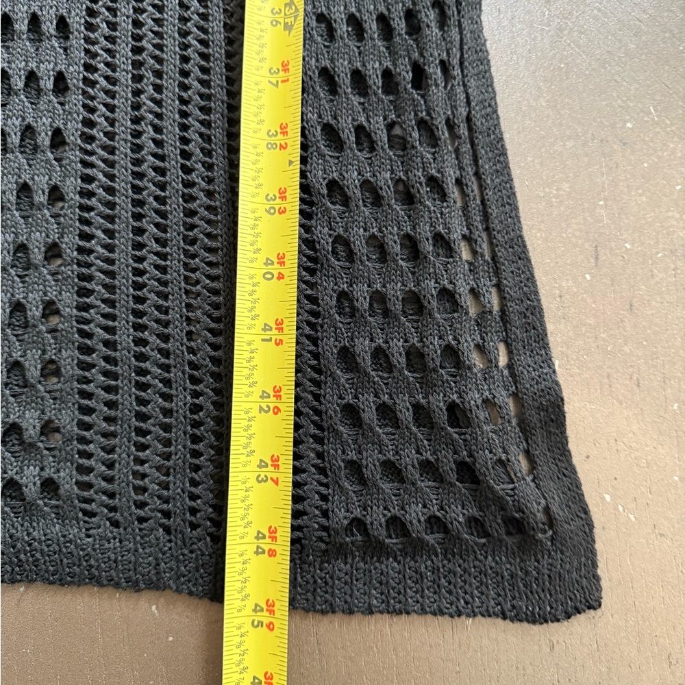 Waves to Coast Black Sleeveless Crochet Midi Maxi Dress Women’s Med Swim Coverup - Picture 10 of 12